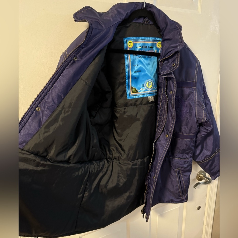Vintage 90's Reusch Active Wear Purple Hooded Ski Snow Jacket Embroidered Med - Picture 4 of 15